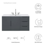 Bellamy 36" Bathroom Vanity in Gray White
