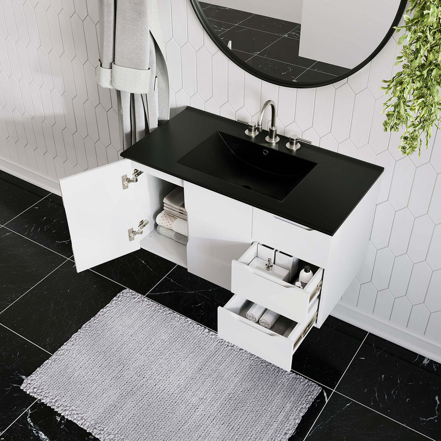 Bellamy 36" Bathroom Vanity in White Black