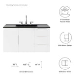 Bellamy 36" Bathroom Vanity in White Black