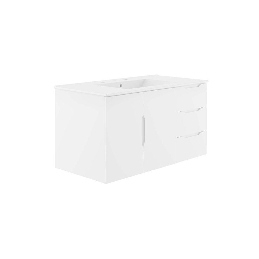 Bellamy 36" Bathroom Vanity in White White