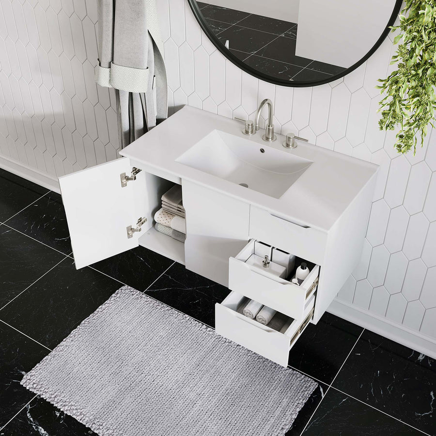 Bellamy 36" Bathroom Vanity in White White