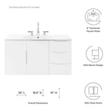 Bellamy 36" Bathroom Vanity in White White