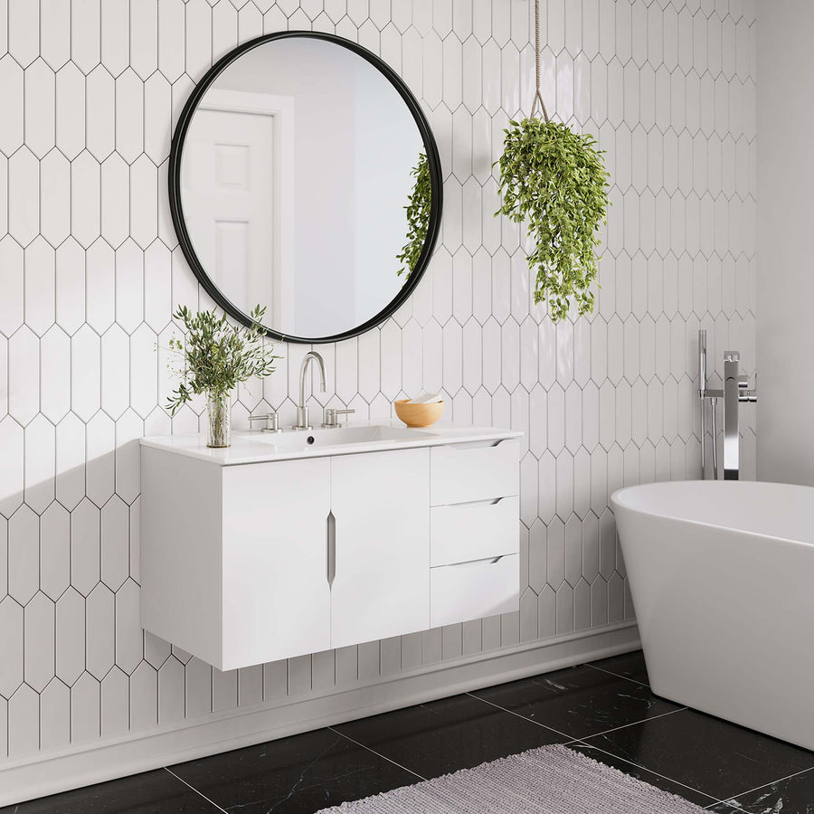 Bellamy 36" Bathroom Vanity in White White