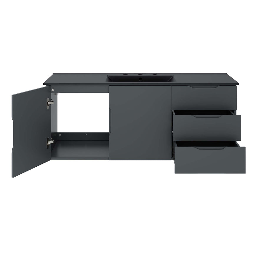 Bellamy 48" Single Sink Bathroom Vanity in Gray Black