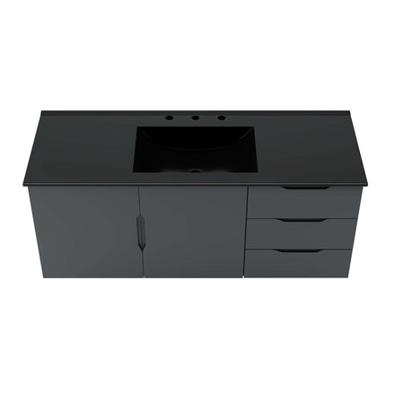 Vitality 48" Single Sink Bathroom Vanity in Gray Black