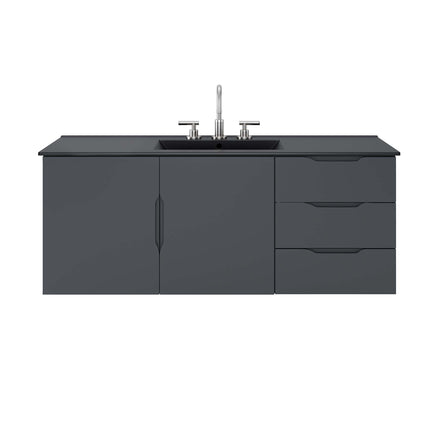 Vitality 48" Single Sink Bathroom Vanity in Gray Black