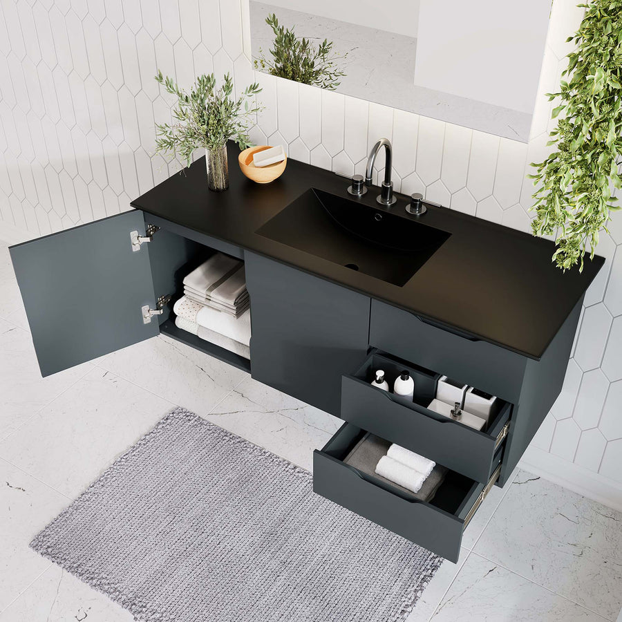 Bellamy 48" Single Sink Bathroom Vanity in Gray Black