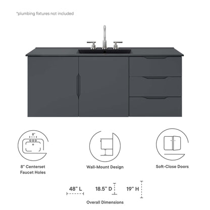 Vitality 48" Single Sink Bathroom Vanity by Furniture For America