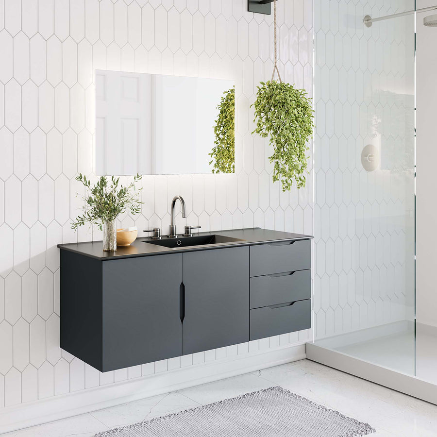 Bellamy 48" Single Sink Bathroom Vanity in Gray Black