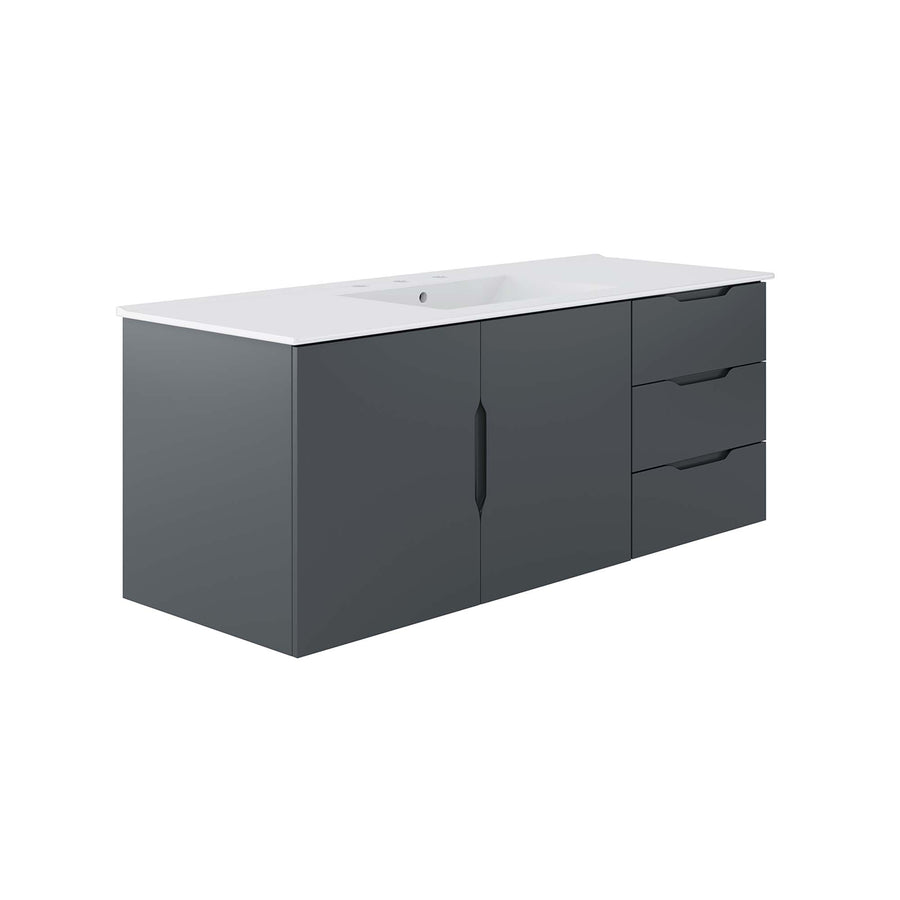 Bellamy 48" Single Sink Bathroom Vanity in Gray White
