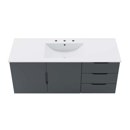 Vitality 48" Single Sink Bathroom Vanity in Gray White