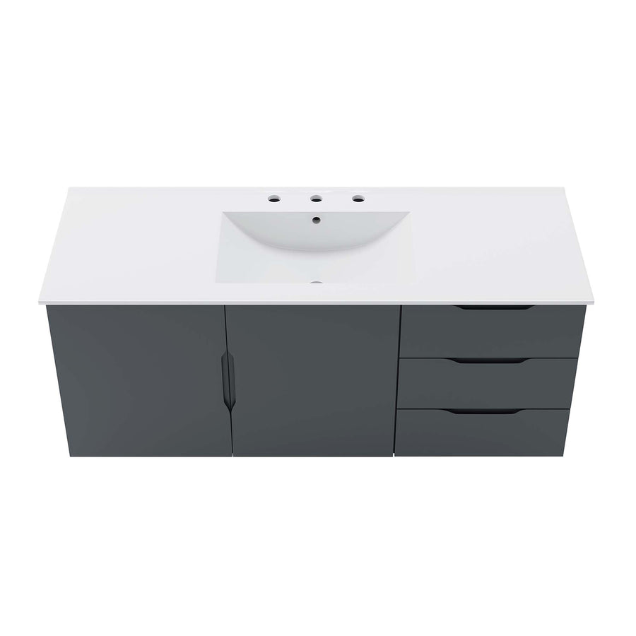 Bellamy 48" Single Sink Bathroom Vanity in Gray White