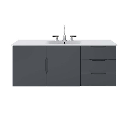 Vitality 48" Single Sink Bathroom Vanity in Gray White