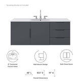 Bellamy 48" Single Sink Bathroom Vanity in Gray White