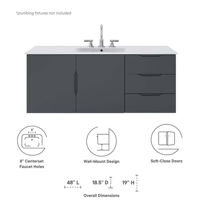 Vitality 48" Single Sink Bathroom Vanity by Furniture For America