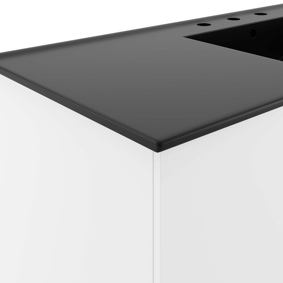 Bellamy 48" Single Sink Bathroom Vanity in White Black