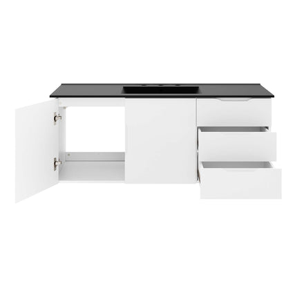 Vitality 48" Single Sink Bathroom Vanity in White Black