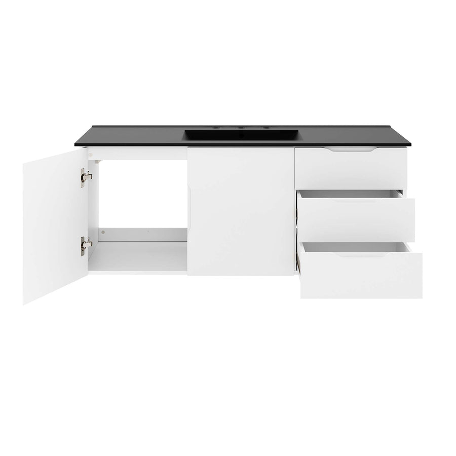 Bellamy 48" Single Sink Bathroom Vanity in White Black