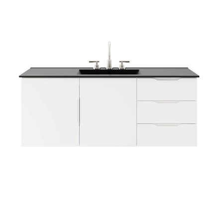 Vitality 48" Single Sink Bathroom Vanity in White Black