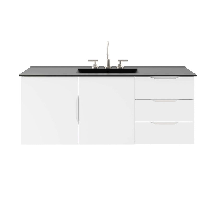 Bellamy 48" Single Sink Bathroom Vanity in White Black
