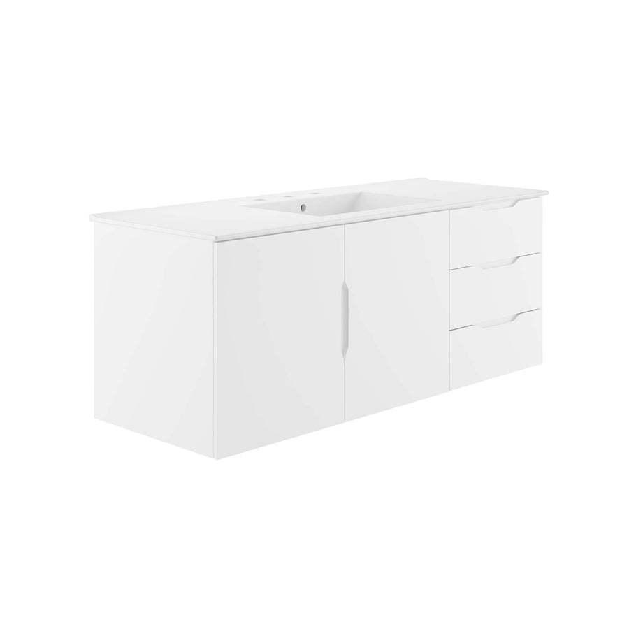 Bellamy 48" Single Sink Bathroom Vanity in White White