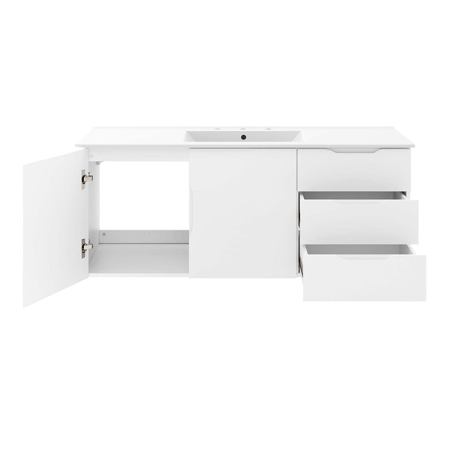 Bellamy 48" Single Sink Bathroom Vanity in White White