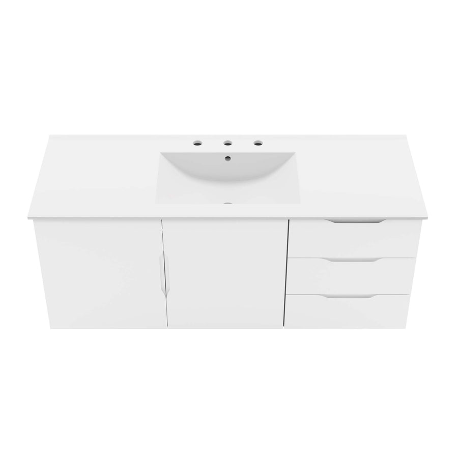 Bellamy 48" Single Sink Bathroom Vanity in White White