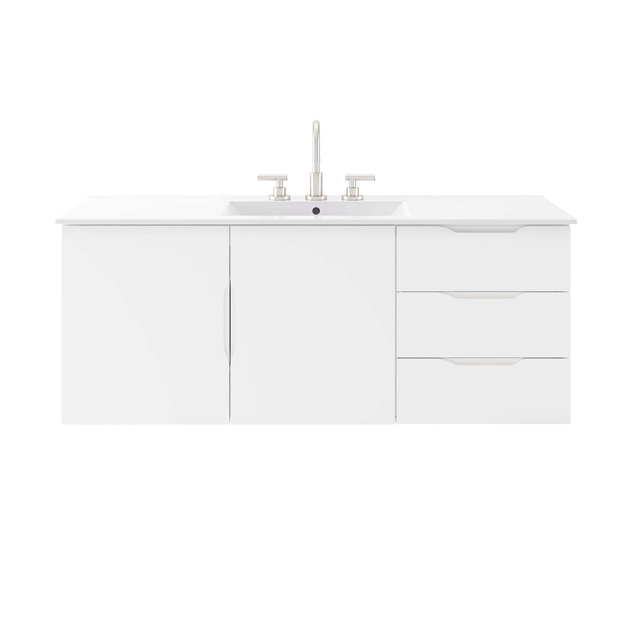 Bellamy 48" Single Sink Bathroom Vanity in White White