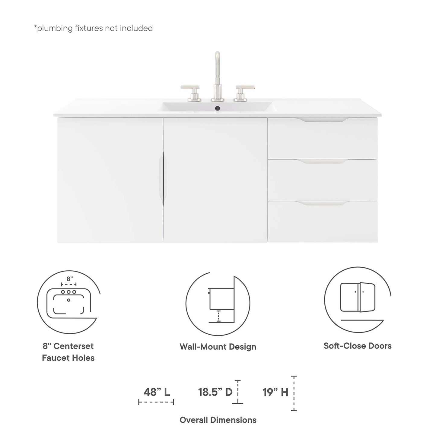 Vitality 48" Single Sink Bathroom Vanity by Furniture For America