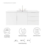 Bellamy 48" Single Sink Bathroom Vanity in White White