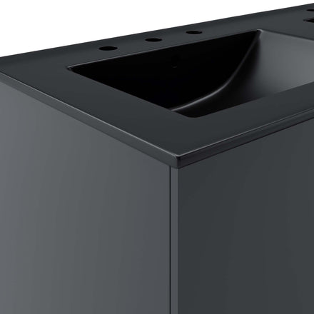 Vitality 48" Double Sink Bathroom Vanity in Gray Black