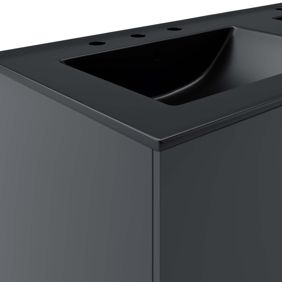 Bellamy 48" Double Sink Bathroom Vanity in Gray Black