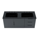 Bellamy 48" Double Sink Bathroom Vanity in Gray Black