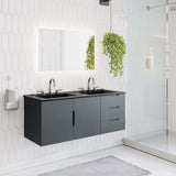 Bellamy 48" Double Sink Bathroom Vanity in Gray Black