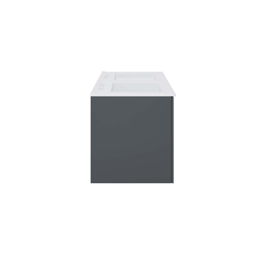 Bellamy 48" Double Sink Bathroom Vanity in Gray White