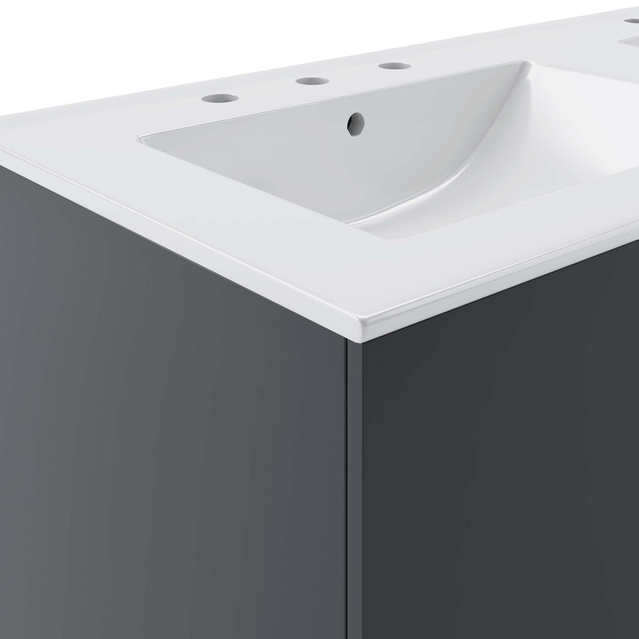 Bellamy 48" Double Sink Bathroom Vanity in Gray White