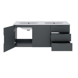 Bellamy 48" Double Sink Bathroom Vanity in Gray White