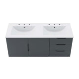 Bellamy 48" Double Sink Bathroom Vanity in Gray White