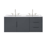 Bellamy 48" Double Sink Bathroom Vanity in Gray White