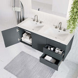 Bellamy 48" Double Sink Bathroom Vanity in Gray White