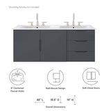Bellamy 48" Double Sink Bathroom Vanity in Gray White