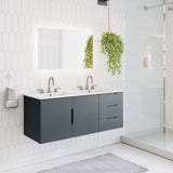 Bellamy 48" Double Sink Bathroom Vanity in Gray White
