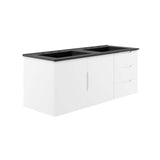Bellamy 48" Double Sink Bathroom Vanity in White Black