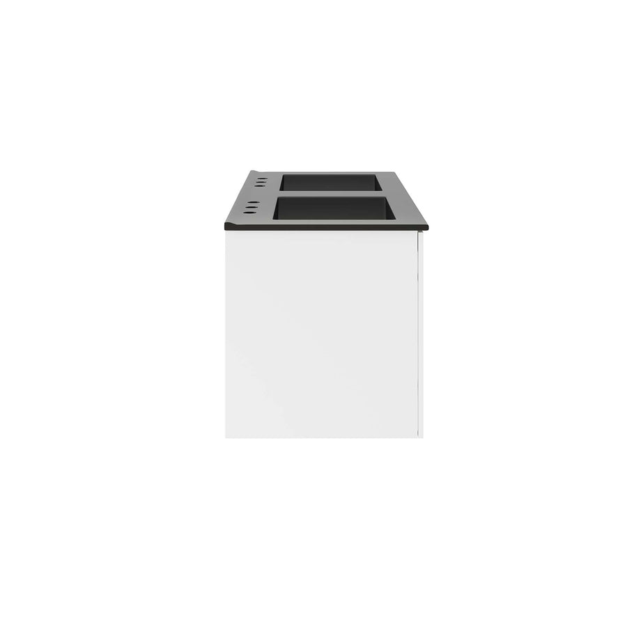Bellamy 48" Double Sink Bathroom Vanity in White Black