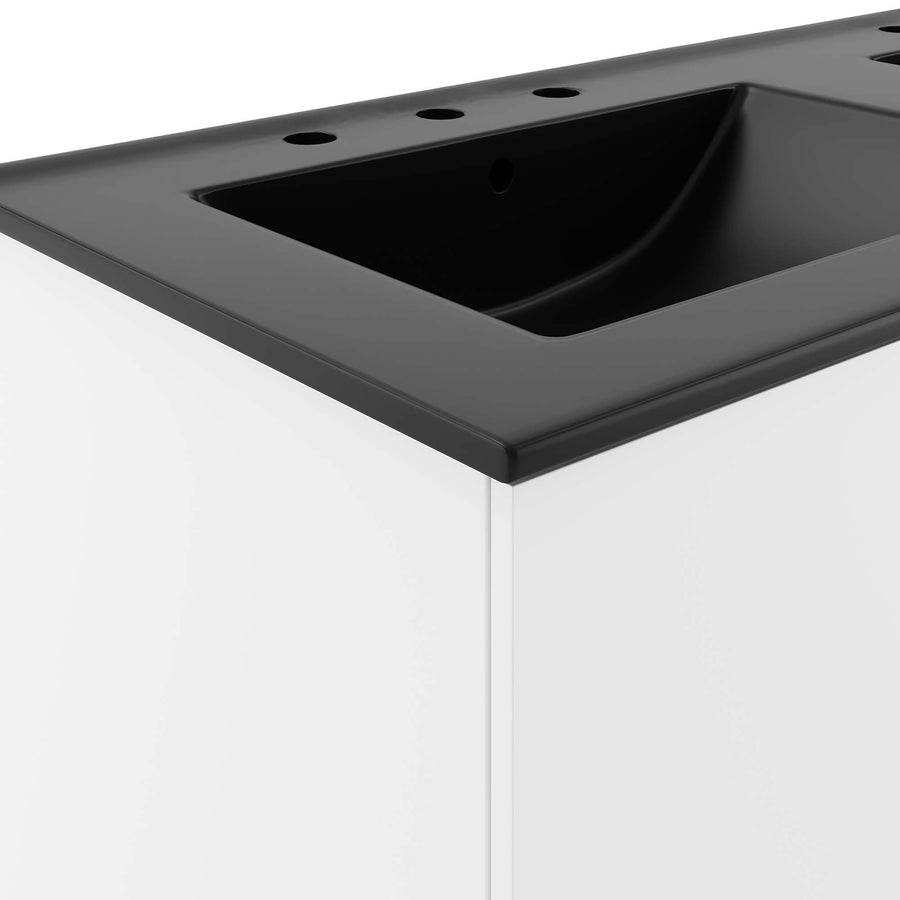 Bellamy 48" Double Sink Bathroom Vanity in White Black