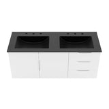 Bellamy 48" Double Sink Bathroom Vanity in White Black