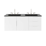 Bellamy 48" Double Sink Bathroom Vanity in White Black