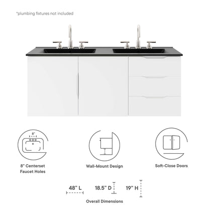 Vitality 48" Double Sink Bathroom Vanity by Furniture For America