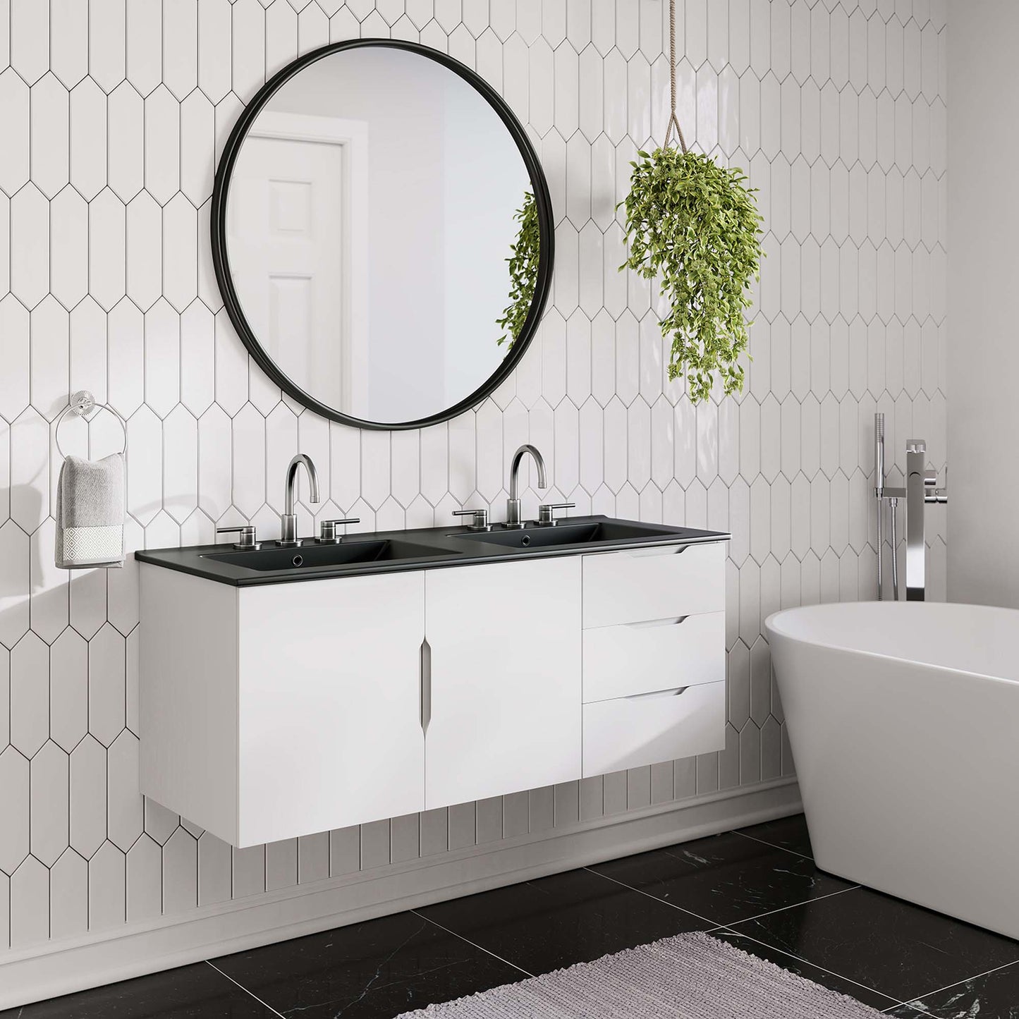 Vitality 48" Double Sink Bathroom Vanity by Furniture For America