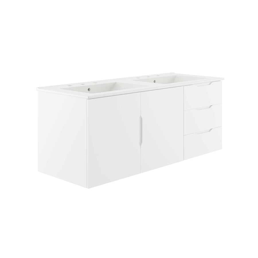 Bellamy 48" Double Sink Bathroom Vanity in White White